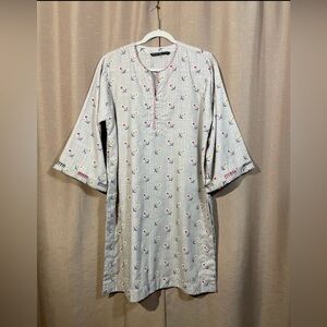 Beechtree Women's 12 Embroidered Floral Kurta Beige GUC